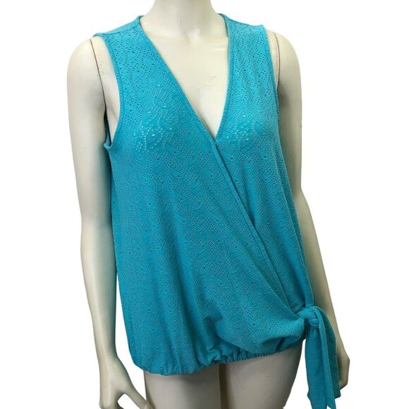 MICHAEL KORS $78 EYELET WRAP TOP MD NEW WITH TAG - Picture 5 of 6